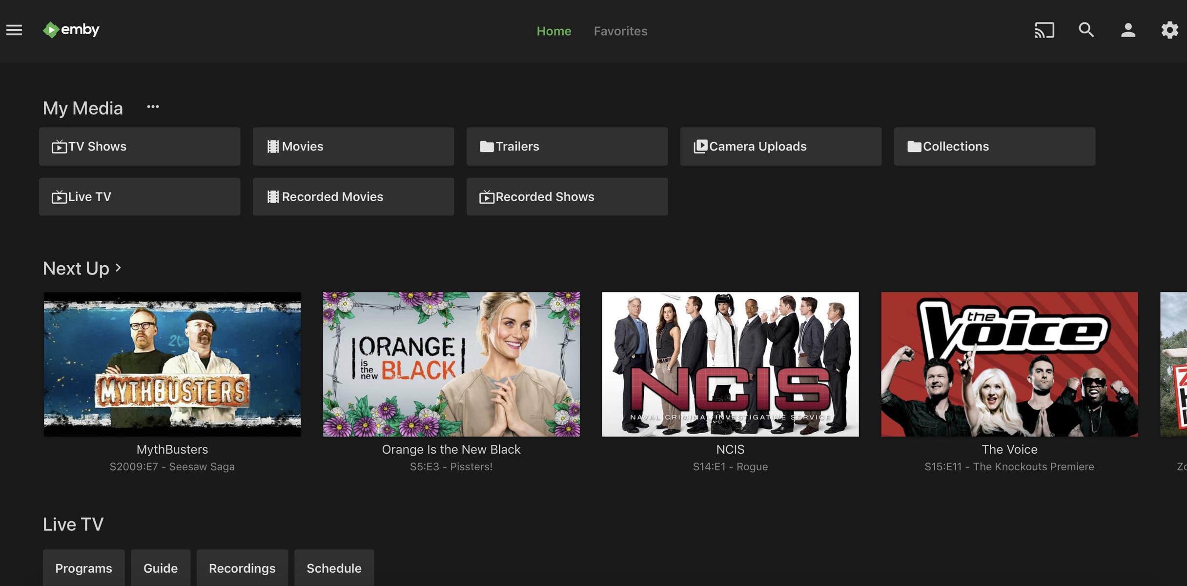 Emby media server splash screen and logo